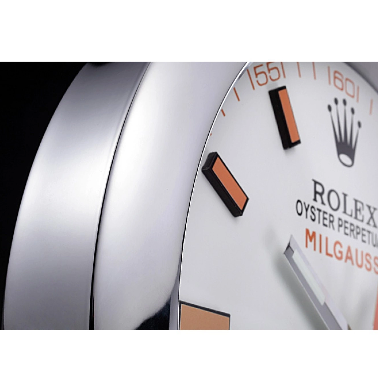 Aaa replica watch Milgauss Silver Wall Clock 621910 Rolex 0716